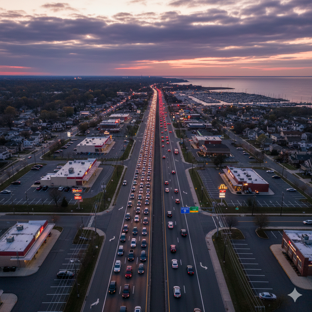traffic delay route 9 to keyport nj