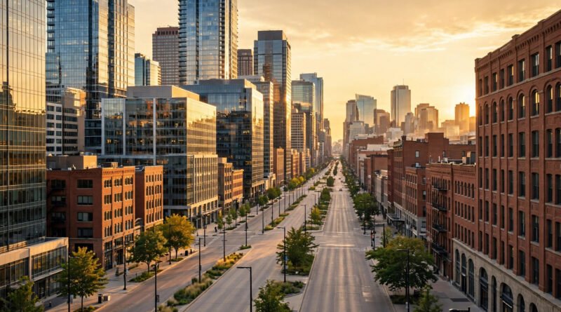 LaSalle Avenue Minneapolis - downtown city avenue at golden hour