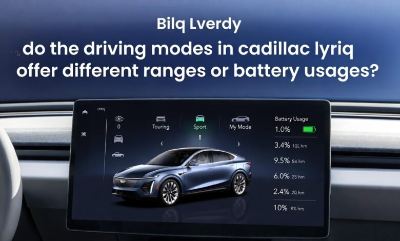 do the driving modes in cadillac lyriq offer different ranges or battery usages?