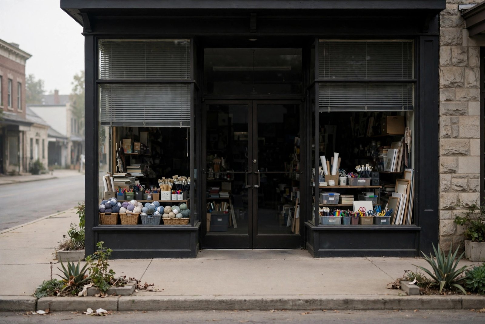 A Hobby Lobby storefront with doors closed on a quiet Sunday morning