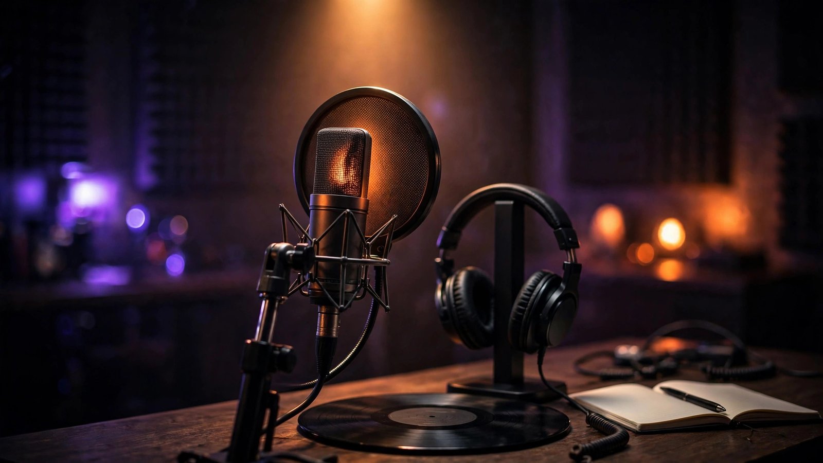 Hip-hop artist recording in a studio booth during a breakthrough session