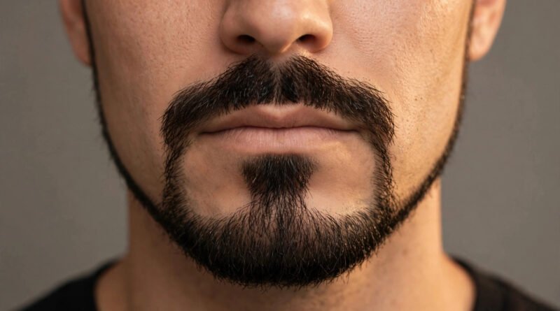 Man with a neatly trimmed goatee and clean-shaven cheeks