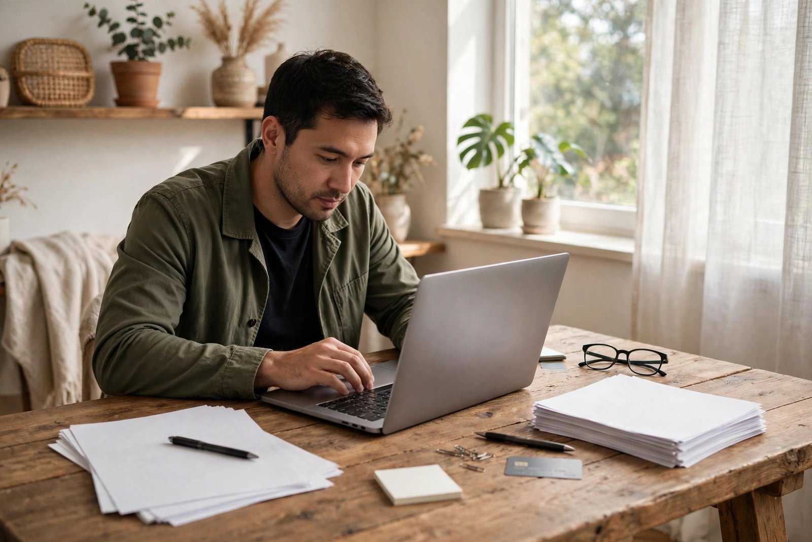 Entrepreneur completing a high risk merchant account application online