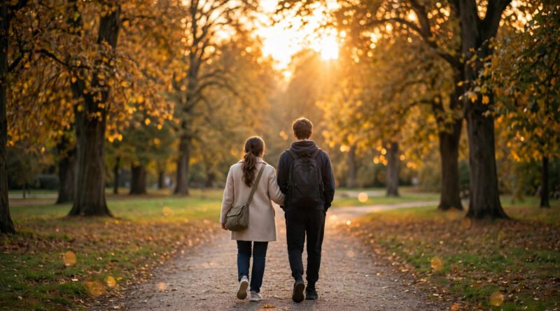 Kniko Howard – illustration of a mother and teenage son walking at sunset, symbolizing his private bond with Draya Michele