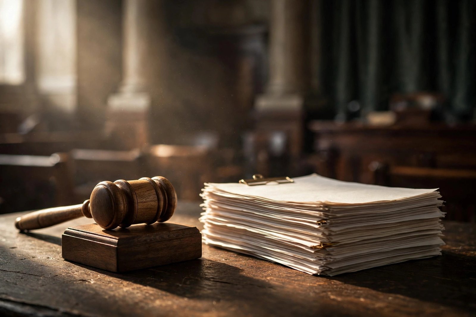 Gavel and legal documents symbolizing Lexi Kuenzle's lawsuit against Englewood Health