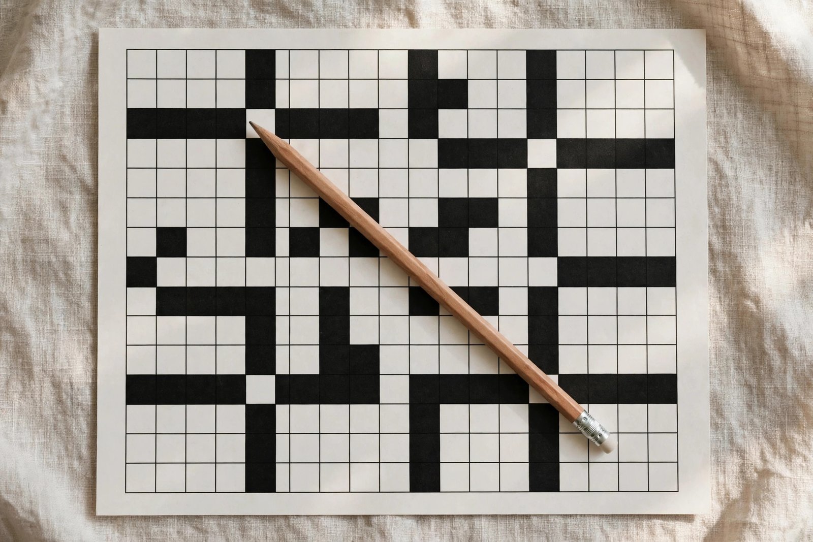 Blank crossword grid showing how to solve the Phil or Lil of Rugrats clue step by step
