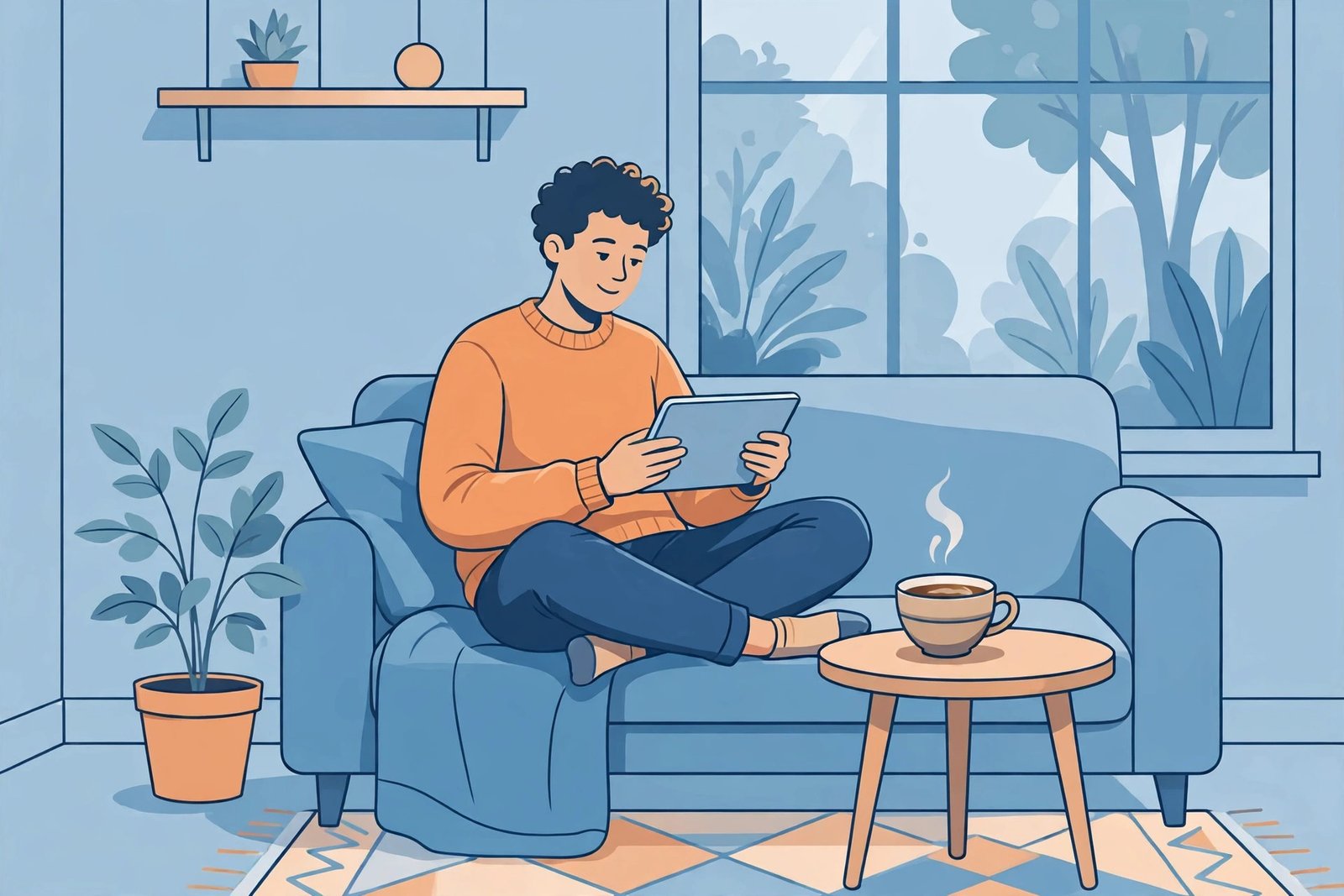Person reading beginner-friendly quikconsole com articles on a tablet at home