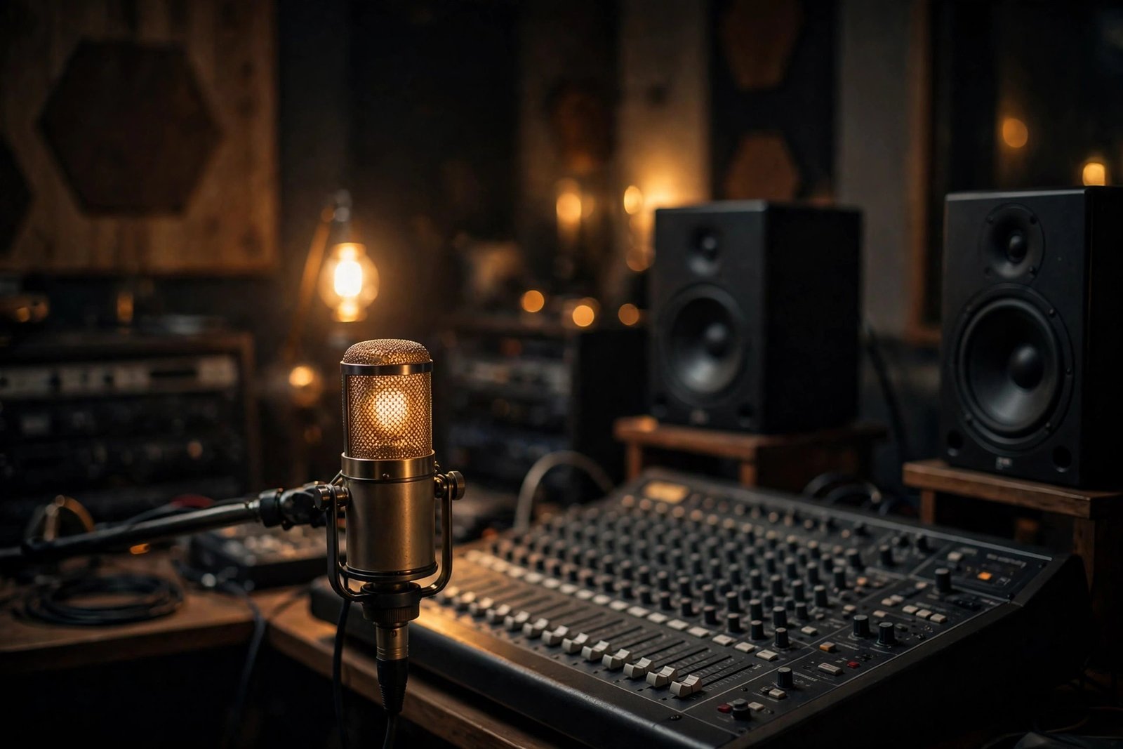 Recording studio microphone and mixing console for Tesehki music career