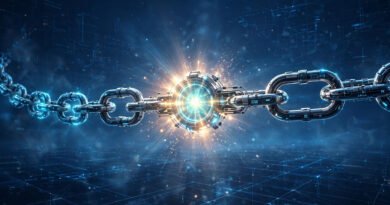 Smart short links changing the web: glowing connected link nodes across a digital sky