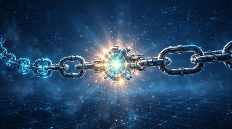 Smart short links changing the web: glowing connected link nodes across a digital sky